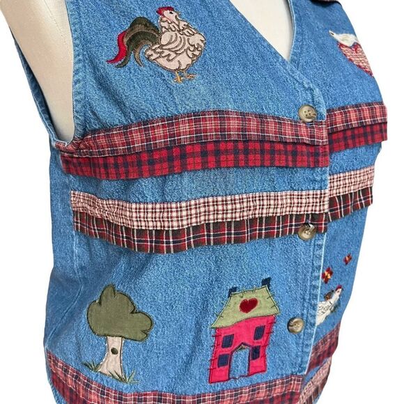 Vintage Denim Barnyard Farm Teacher Vest - Picture 6 of 10